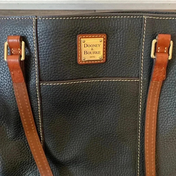 Dooney & Bourke Pebble Grain Leather Small Lexington Bag in Black and Brown - Picture 2 of 12
